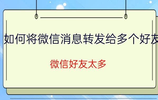 如何将微信消息转发给多个好友 微信好友太多，怎么管理？